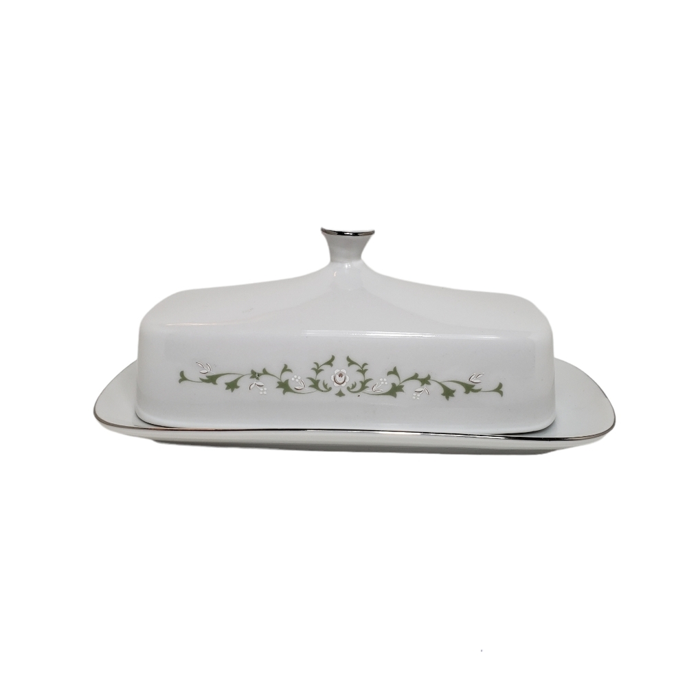 Sheffield Ceramic Vintage Covered Butter Dish Floral Elegance Pattern